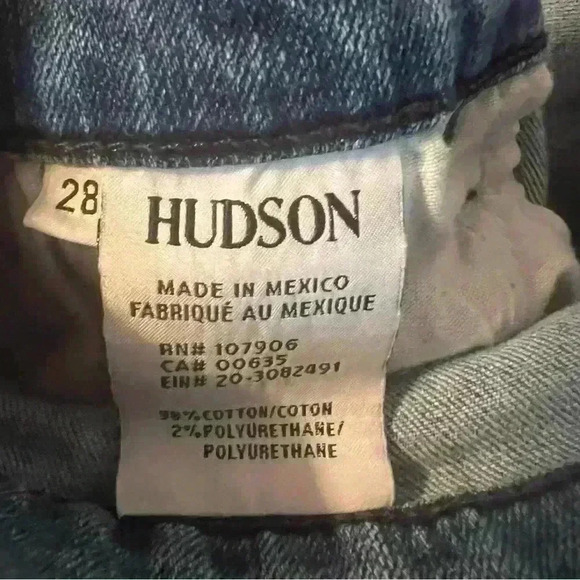 Hudson Button-fly Skinny Jeans. Size 28. Light Wash. - Picture 3 of 5